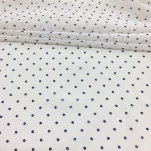 Alternative view of Lacivert Puantiyeli Desenli Şifon Kumaş Beyaz