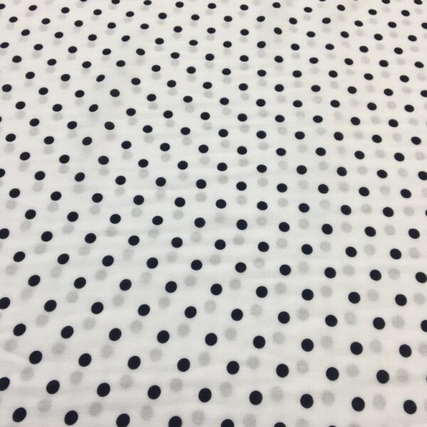 Alternative view of Pamuklu Puantiye Desen Viskon Kumaş Beyaz