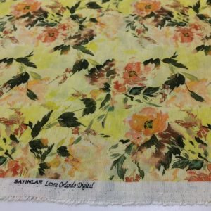 Alternative view of Dijital Desen İpek Keten Kumaş