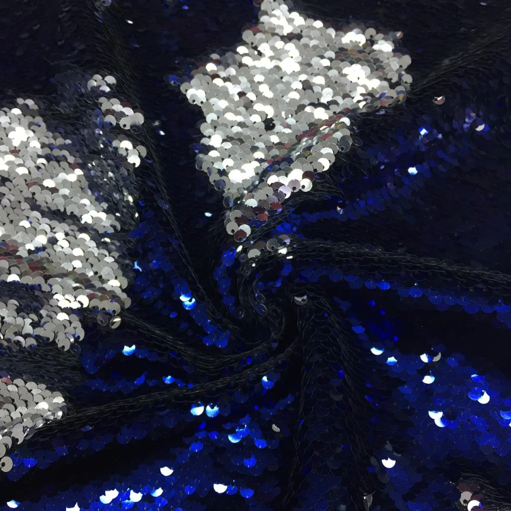 Dönen Payet Kumaş Gümüş-Lacivert