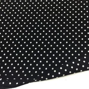 Puantiyeli Pamuklu Viskon Empirme Kumaş Siyah Beyaz