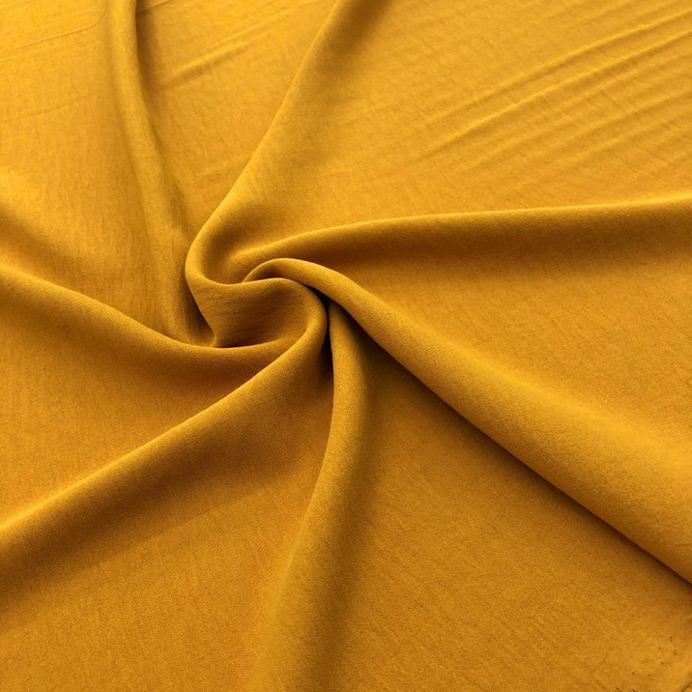 Aerobin Krep Kumaş Hardal Sarısı Rengi