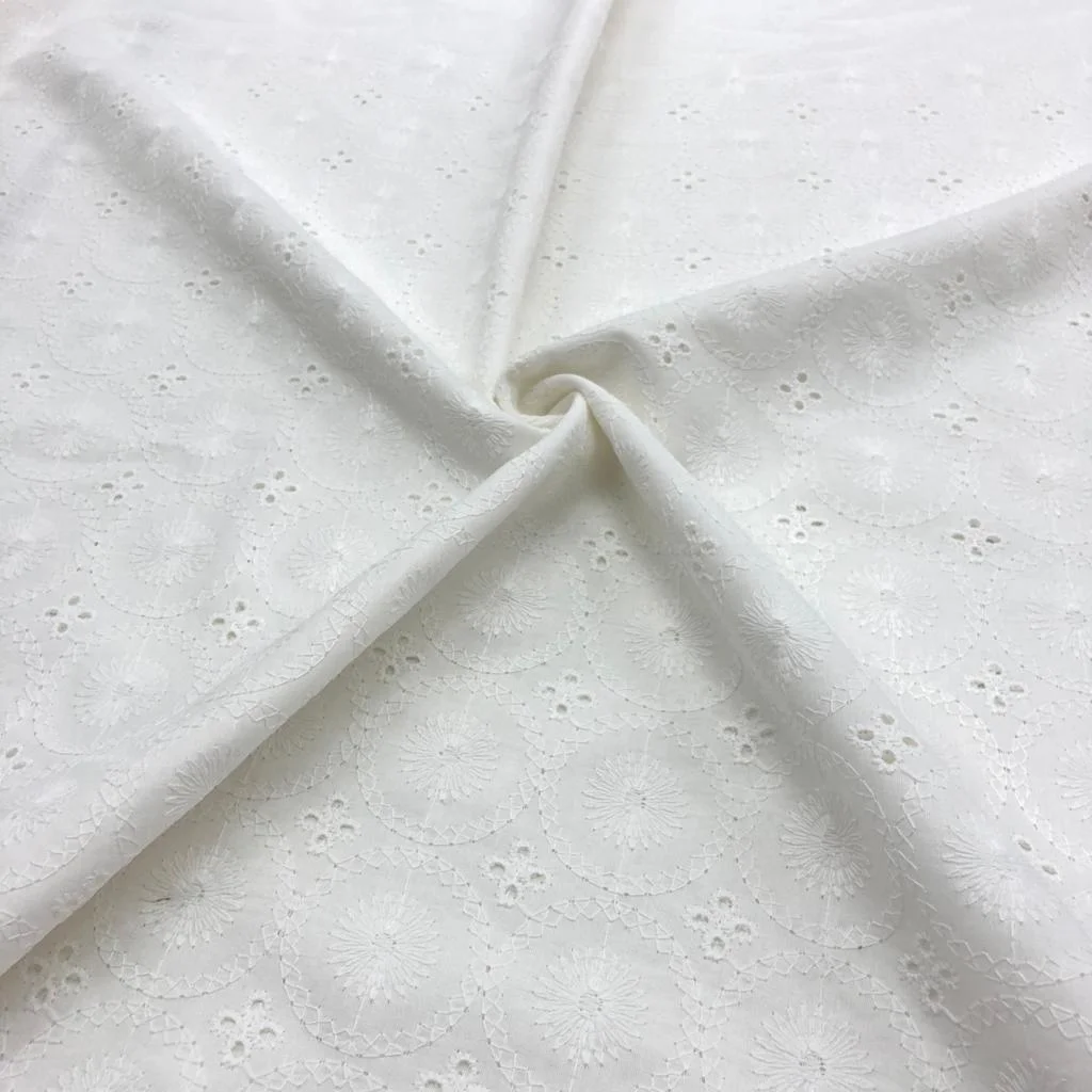 Güneş Desenli Fisto Kumaş Beyaz - Görsel 2