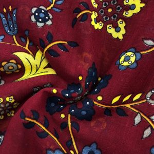 Lale Desenli Tülbent Kumaş