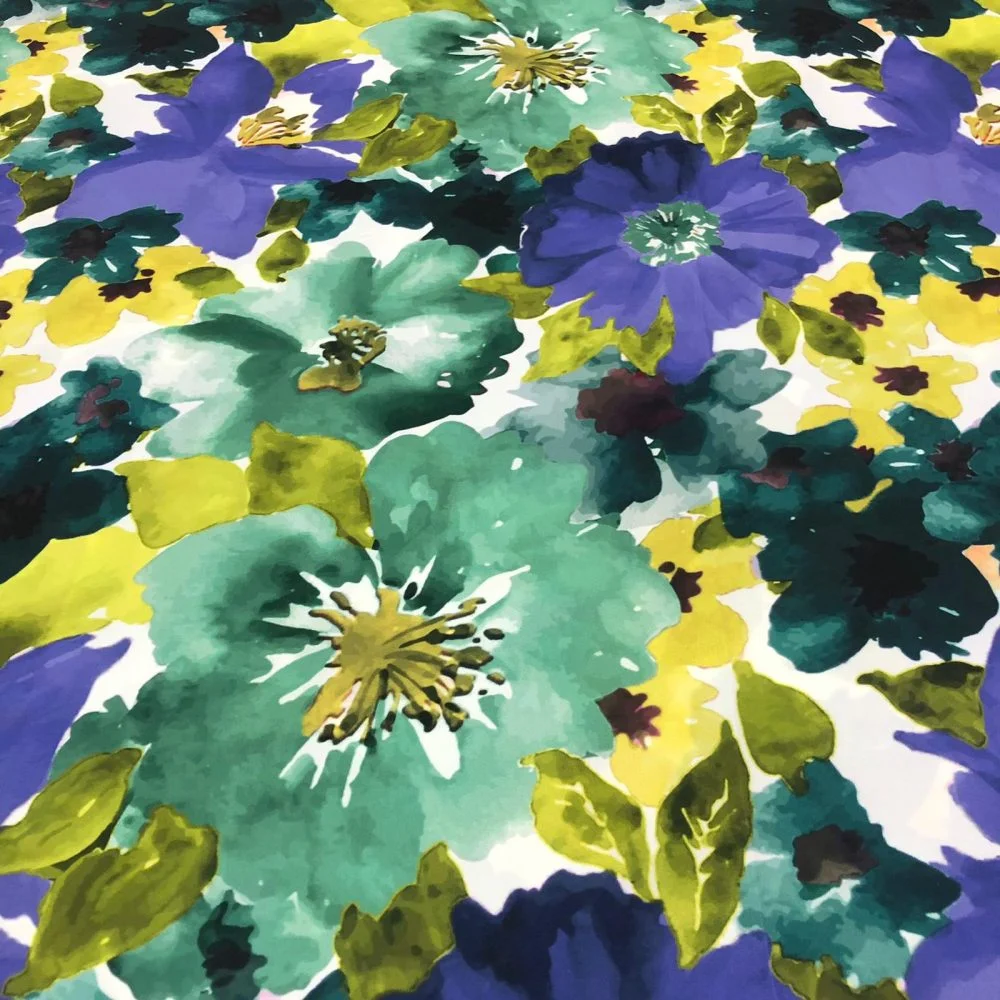 Pastel Renkli Çiçekli Desenli Saten Kumaş - Görsel 4