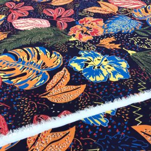 Alternative view of Tropikal Desenli İpek Vual Kumaş