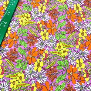 Alternative view of Simli Çiçek Desenli İpek Vual Kumaş