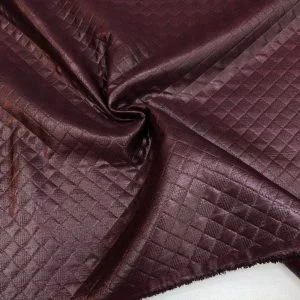 Sıvamalı İnce Kapitone Deri Kumaş Bordo