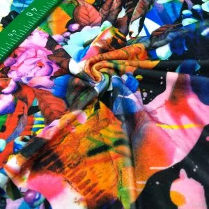 Desenli İpek Kadife Kumaş