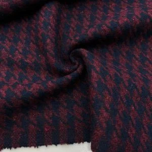 Desenli Kaşe Kumaş Bordo