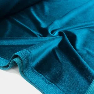 İpek Kadife Kumaş Petrol Mavisi