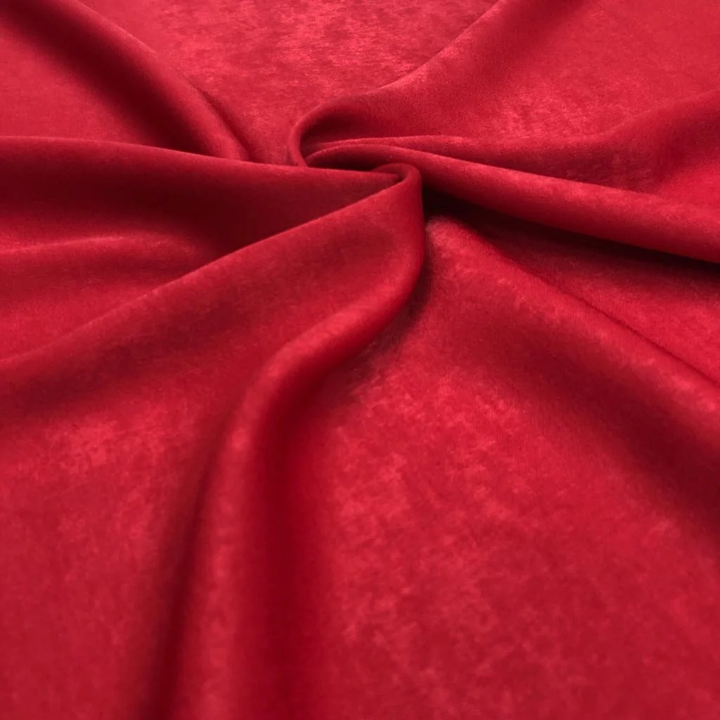 Taşlanmış Cupra Kumaş Kırmızı