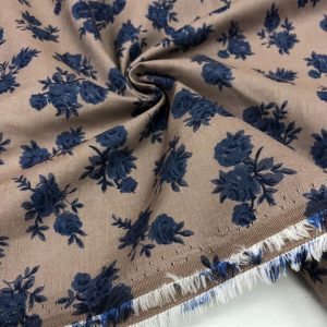 Küçük Çicek Desenli Poplin Kumaş Sarı