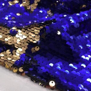 Dönen Payet Kumaş Saks Mavisi-Gold