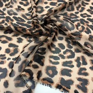Leopar Desenli Şifon Kumaş