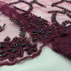 Taş İşlemeli Dantel Kumaş
