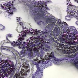 Taş İşlemeli Dantel Kumaş