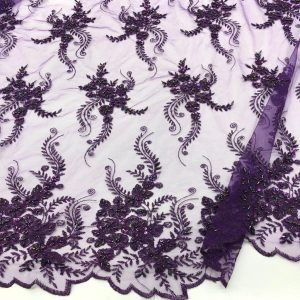 Taş İşlemeli Dantel Kumaş