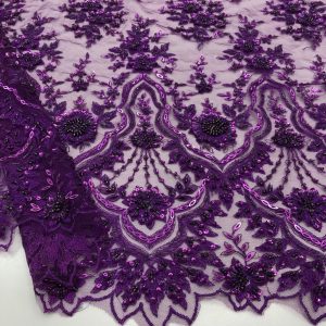 Taş İşlemeli Dantel Kumaş