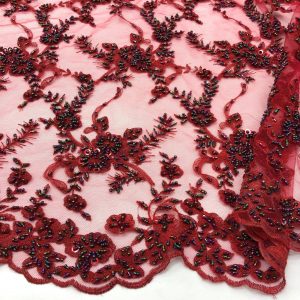 Taş İşlemeli Dantel Kumaş