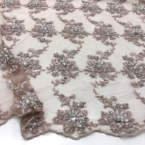 Taş İşlemeli Dantel Kumaş