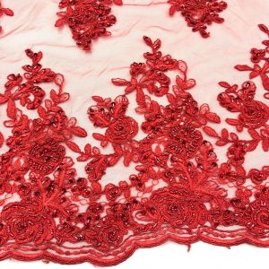 Taş İşlemeli Dantel Kumaş