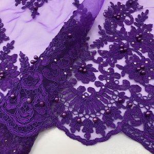 Taş İşlemeli Dantel Kumaş Taş İşlemeli Dantel Kumaş