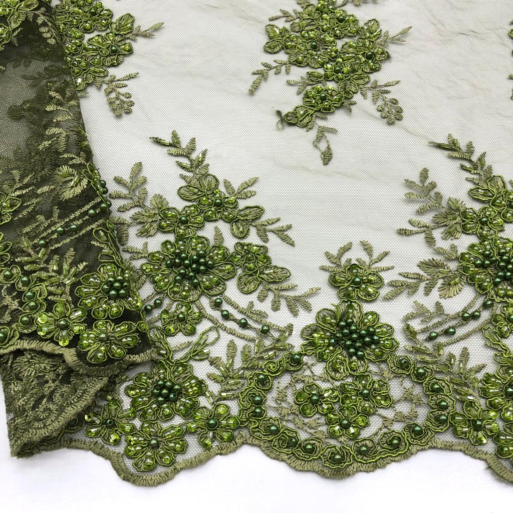 Taş İşlemeli Dantel Kumaş Taş İşlemeli Dantel Kumaş