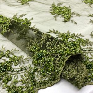 Taş İşlemeli Dantel Kumaş Taş İşlemeli Dantel Kumaş