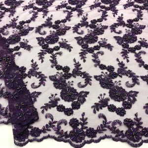 Taş İşlemeli Dantel Kumaş Taş İşlemeli Dantel Kumaş
