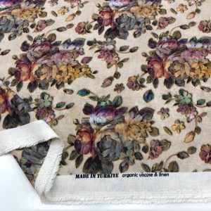 Dijital Desen İpek Keten Kumaş