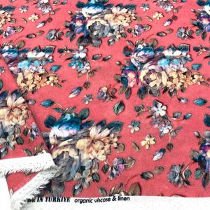 Dijital Desen İpek Keten Kumaş