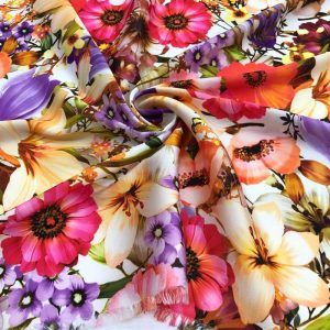 İpek Desenli Saten Kumaş