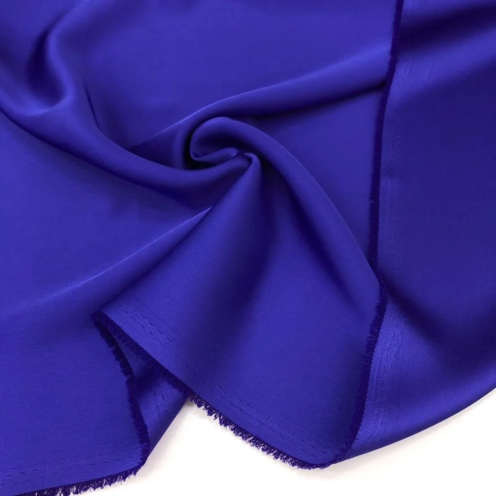 İtalyan Saten Kumaş Saks Mavisi