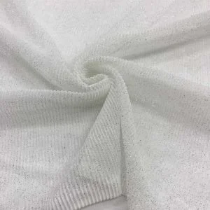 Simli Piliseli Tül Kumaş Beyaz