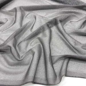 Simli Tül Kumaş Gri