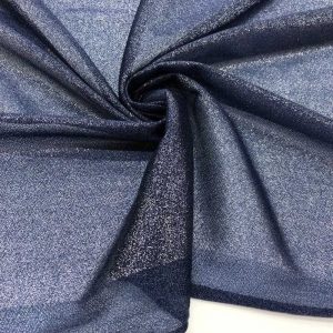 Simli Tül Kumaş Lacivert