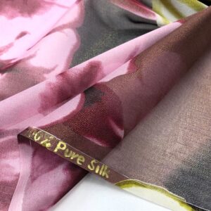 Desenli İpek Şifon Kumaş