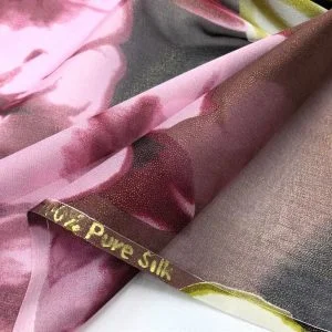 Desenli İpek Şifon Kumaş