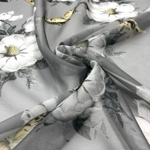 Desenli İpek Şifon Kumaş