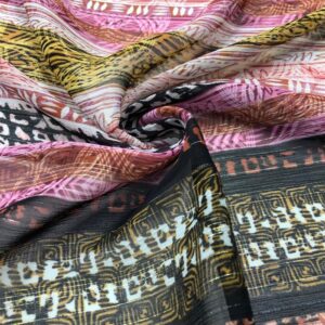 Desenli İpek Şifon Kumaş