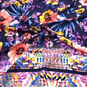 Desenli İpek Vual Kumaş