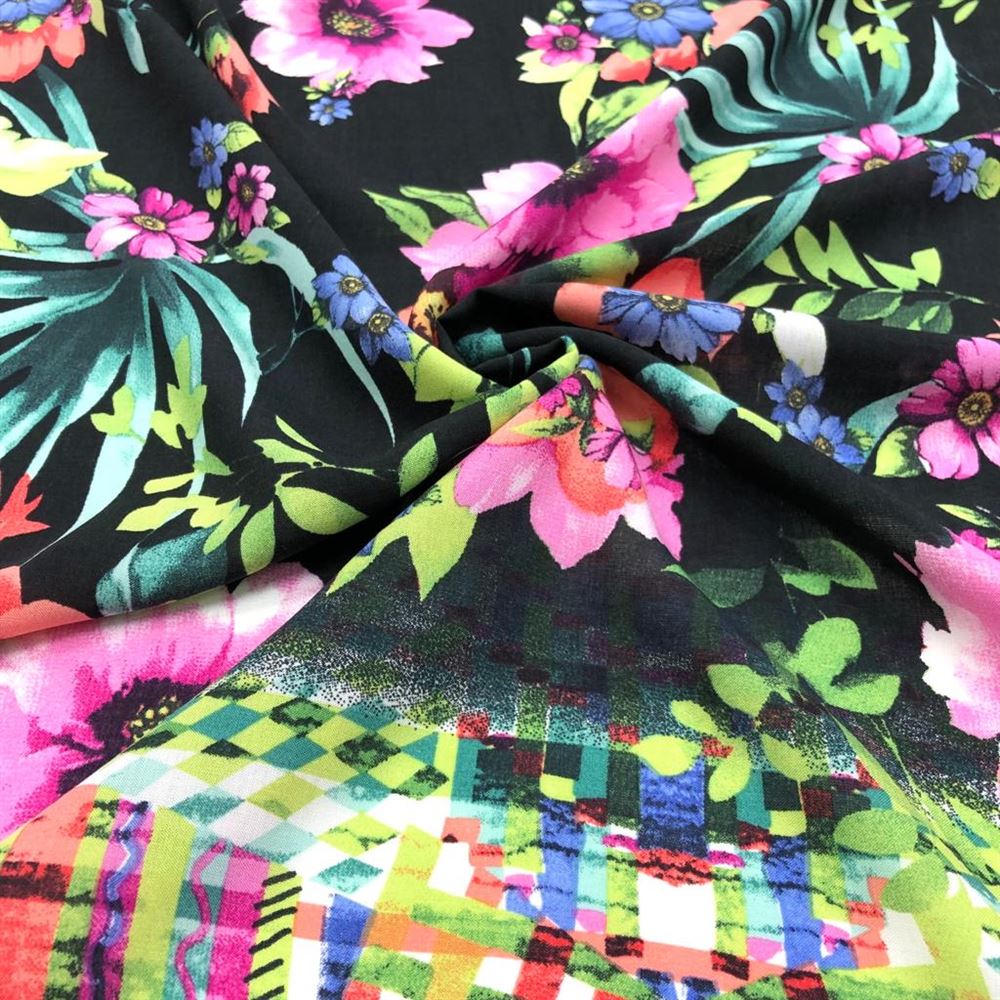 Desenli İpek Vual Kumaş Desenli İpek Vual Kumaş