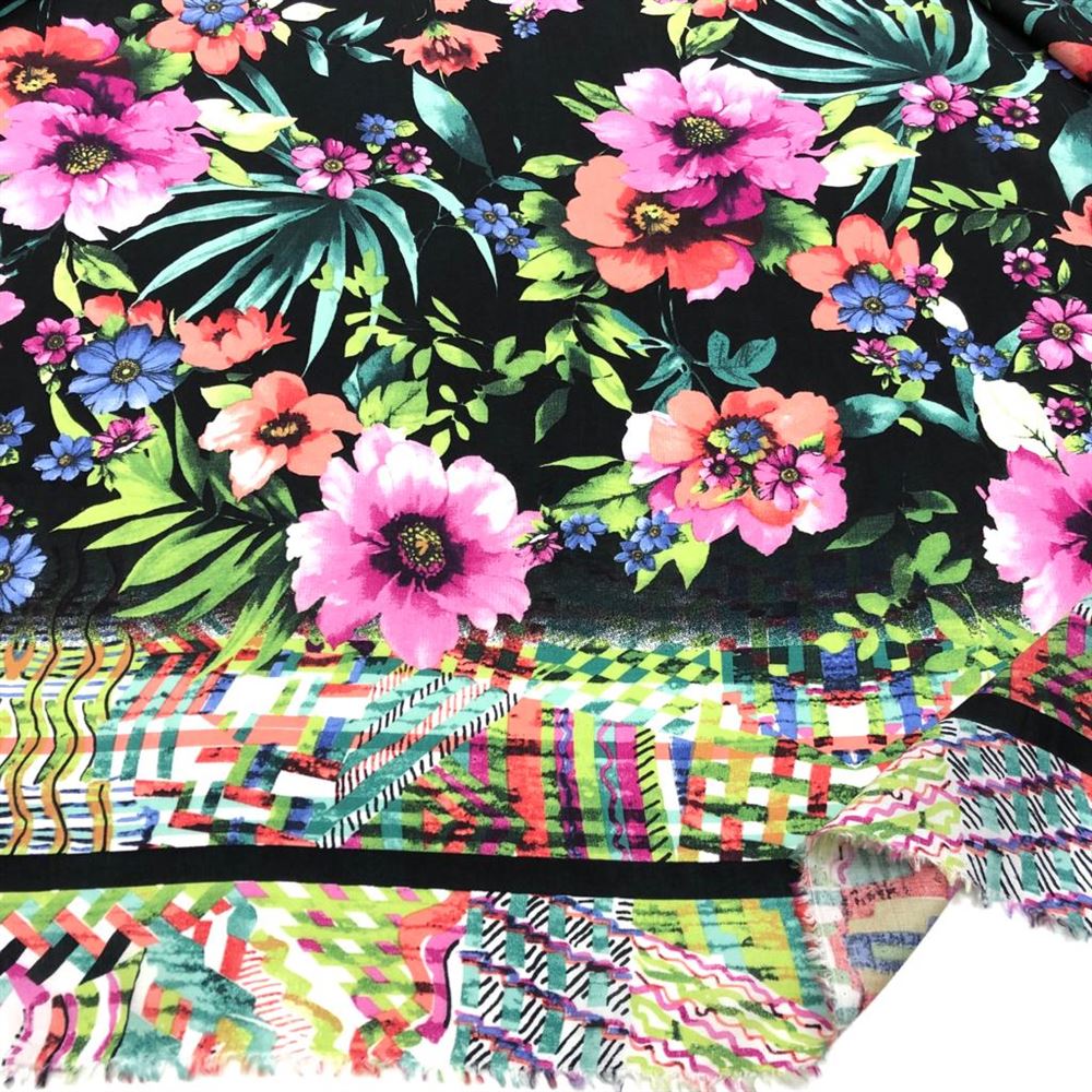 Desenli İpek Vual Kumaş Desenli İpek Vual Kumaş