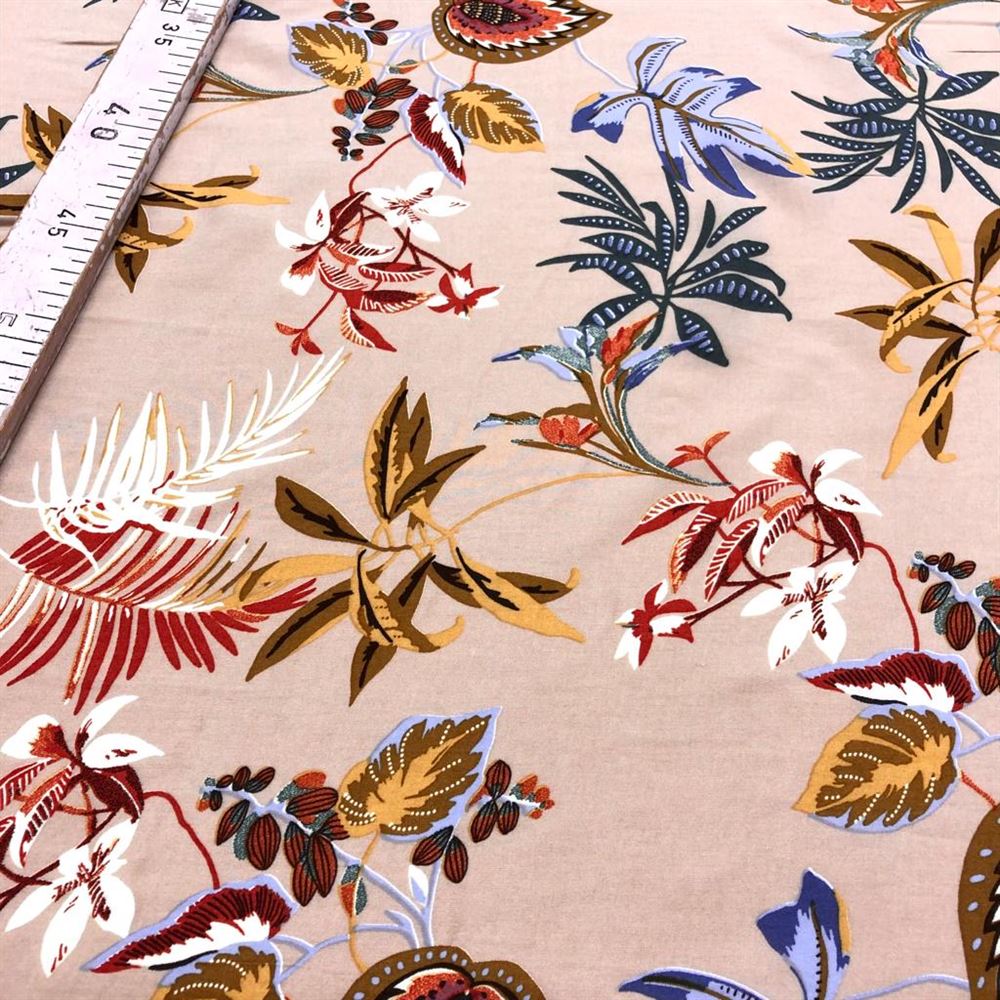 Desenli İpek Vual Kumaş Desenli İpek Vual Kumaş