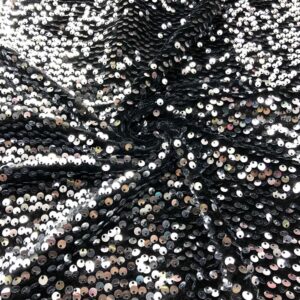 Kadife Üzerine Payet İşlemeli Kumaş Gümüş