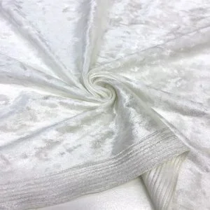 Kedi Bastı Kadife Kumaş Kırık Beyaz