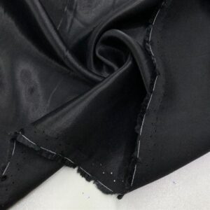 Parlak İpek Krep Kumaş Siyah