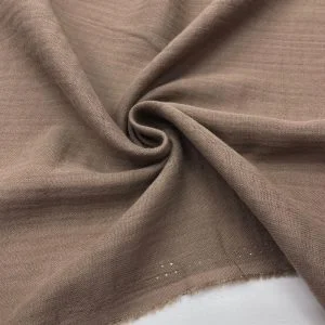 Çift Kat Müslin Kumaş Açık Kahverengi