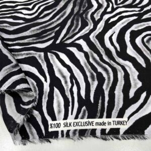 Desenli %100 İpek Saten Kumaş